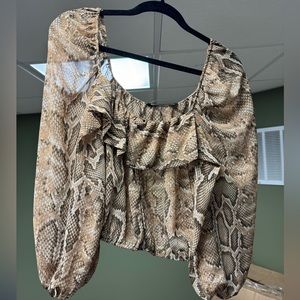 Zara sheer animal print top